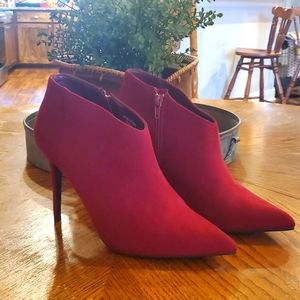 red heel booties